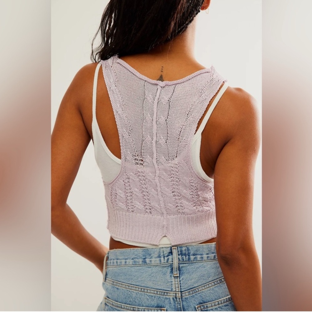 NWT The Vest Of Us by Free People in orchid ice and black - Picture 3 of 5